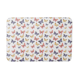 Pink Purple Butterflies Badematte
