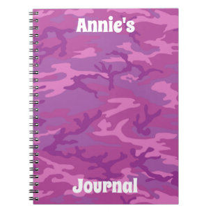 Pink Purple Camouflage Motif Journal personnel