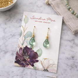 Pink Purple Floral Gold Jewelry Display Card Visitenkarte