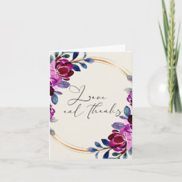 Pink Purple Floral Love and Thanks