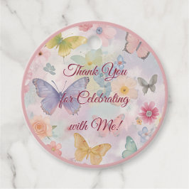 Pink Purple Garden Party, Whimsical Birthday Girl Geschenkanhänger