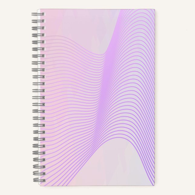 Pink & Purple Lined Waves Notebook Notizbuch (Vorderseite)