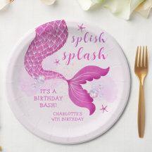 Pink Purple Mermaid Tail Birthday 