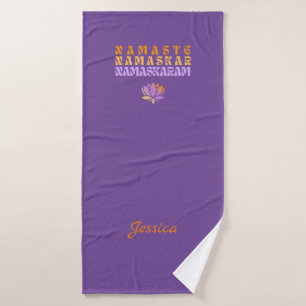 Pink Purple Namaste Bouddha Lotus Custom Yoga Mat