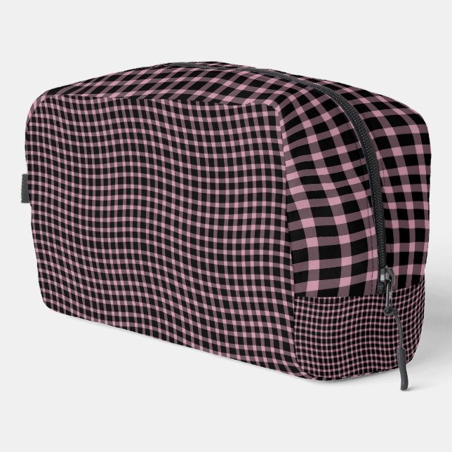Pink Purple Plaid Checker Seamless Pattern Toiletr Waschbeutel (Rechte Ecke)