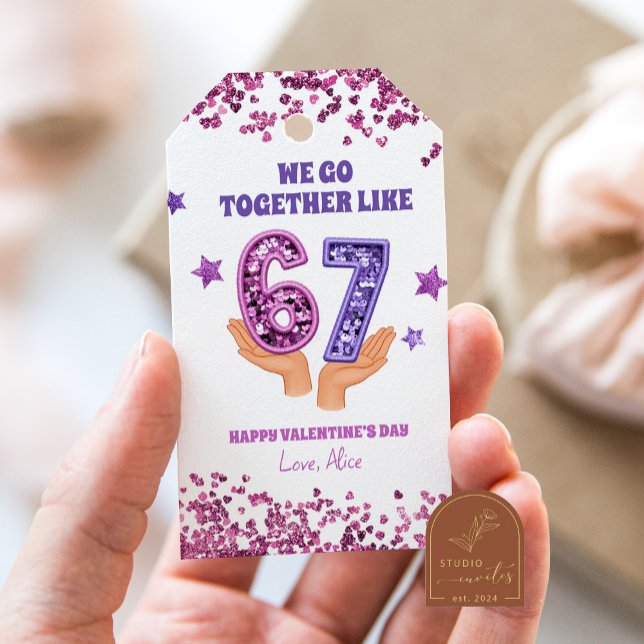 Pink purple sequins 67 shimmer valentine tag geschenkanhänger (Von Creator hochgeladen)