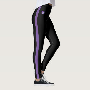 Pink Purple Striped Single Side Leggings JK 2022