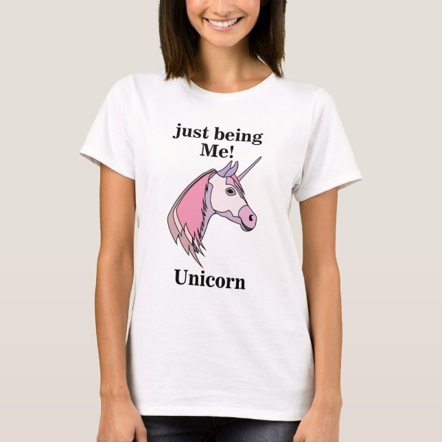 Pink Purple Unicorn Head T-Shirt (Vorderseite)