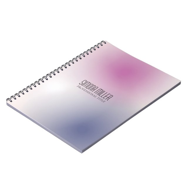 Pink Purple White Minimalist Aesthetic Gradient Notizblock (Linke Seite)