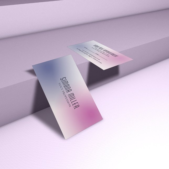 Pink Purple White Minimalist Aesthetic Gradient Visitenkarte (Von Creator hochgeladen)