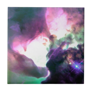 Pink Purpur Teal-Nebel Fliese