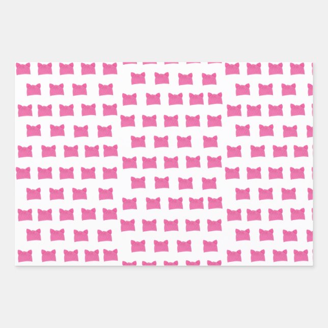 Pink Pussy Feminist Strick Hat Geschenkpapier Set (Vorderseite)