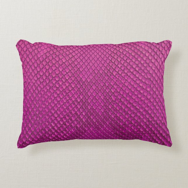 Pink Python: Schlange Hauttextur. Dekokissen (Vorderseite)