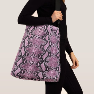 Pink-Python-Snakeskin Tragetaschen Mit Langen Trägern
