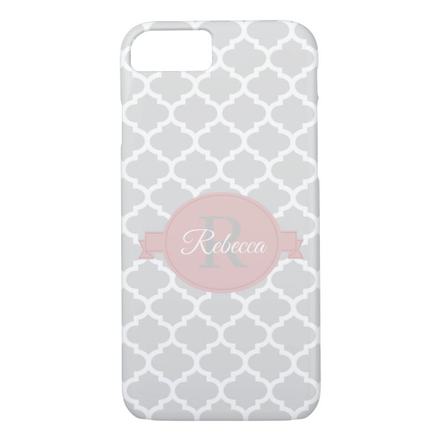 Pink Quatrefoil coque iphone Coque-Mate personnali (Dos)