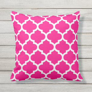 Pink Quatrefoil Muster-Kissen im Freien Kissen Für Draußen