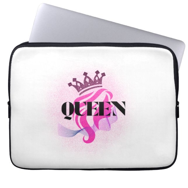 Pink Queen Crown Design – Confident Feminine Power Laptopschutzhülle (Vorderseite)