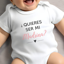 Pink Quieres Ser Mi Madrina Godmata Vorschlag Baby Strampler