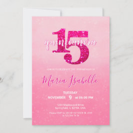 Pink Quinceañera Einladung zum 15. Geburtstag