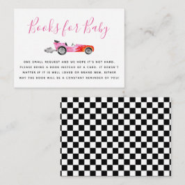 Pink Race Car Babydusche Anfrage Begleitkarte