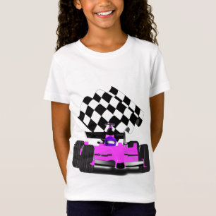 Pink Race Car mit Checkbox T-Shirt