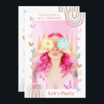 Pink Rainbow 40 & Fabulous Modern Birthday Party Einladung<br><div class="desc">Pink Rainbow 40 & Fabulous Modern Birthday Party Einladungen verfügen über ein modernes und einzigartiges Foto 40 und eine fabelhafte Party Einladung Karte. Ideal, um Familie und Freunde zu Ihrer Feier einzuladen. Schicken Sie diese mit rosa Text '(Name) 40 & fabulous Let's Party' mit Ihrem Foto auf der Vorderseite in...</div>