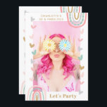 Pink Rainbow 50 & Fabulous Modern Birthday Party Einladung<br><div class="desc">Pink Rainbow 50 & Fabulous Modern Birthday Party Einladungen verfügen über ein modernes und einzigartiges Foto 50 und eine fabelhafte Party Einladung Karte. Ideal, um Familie und Freunde zu Ihrer Feier einzuladen. Schicken Sie diese mit Goldtext '(Name) 50 & fabulous Let's Party' mit Ihrem Foto auf der Vorderseite in einem...</div>