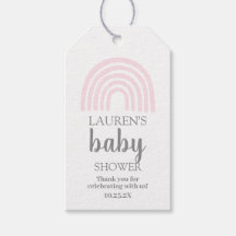 Pink Rainbow baby shower fille étiquettes cadeaux