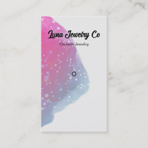 Pink Rainbow Button Business Card Visitenkarte
