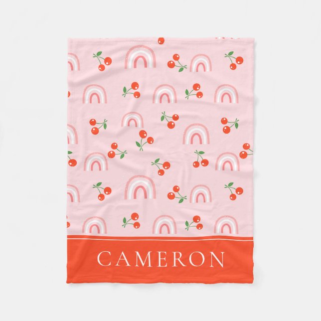 Pink Rainbow Chertern Muster Fleecedecke (Vorderseite)