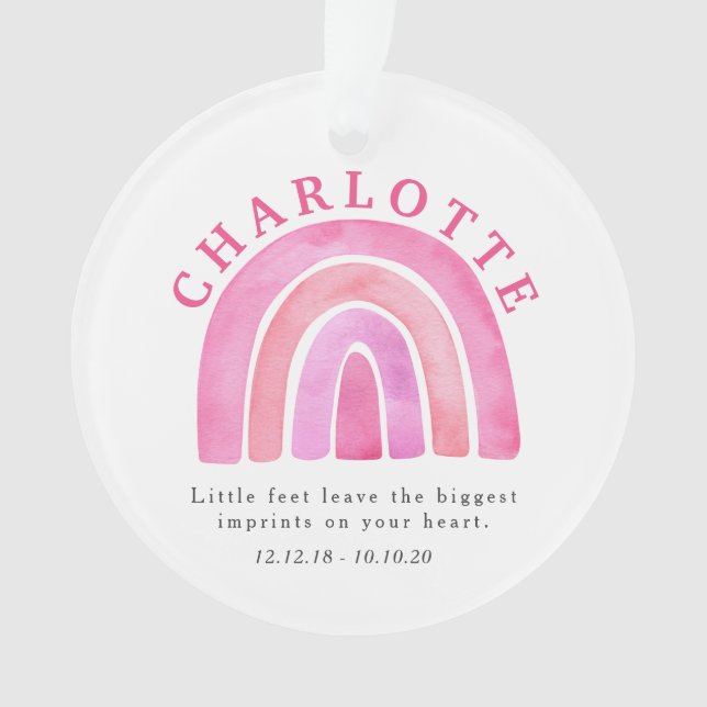 Pink Rainbow Child Remembranation Ornament (Vorderseite)