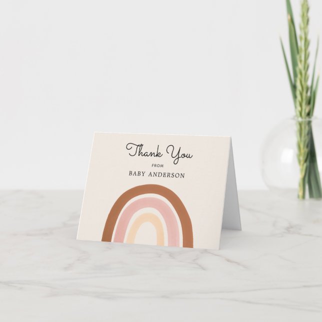 Pink Rainbow Girl Baby Dusche Danke Postcard (Vorderseite)
