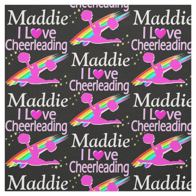 PINK RAINBOW I LIEBE CHEERLEADING CUSTOMIZED FABRI STOFF (Muster)