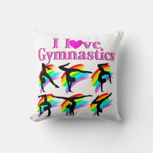 PINK RAINBOW I LIEBE GYMNASTICS DESIGN KISSEN