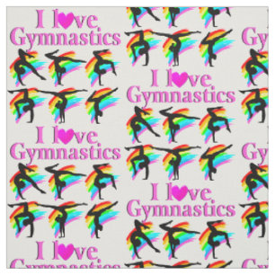 PINK RAINBOW I LIEBE GYMNASTICS DESIGN STOFF