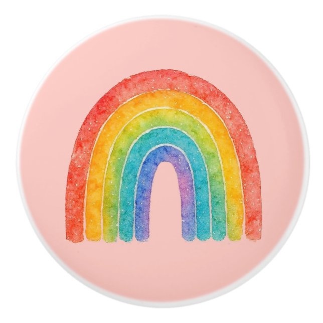 Pink Rainbow Knob. Keramikknauf (Vorderseite)