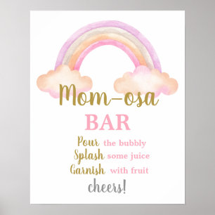 Pink Rainbow Momosa Bar Girl Poster