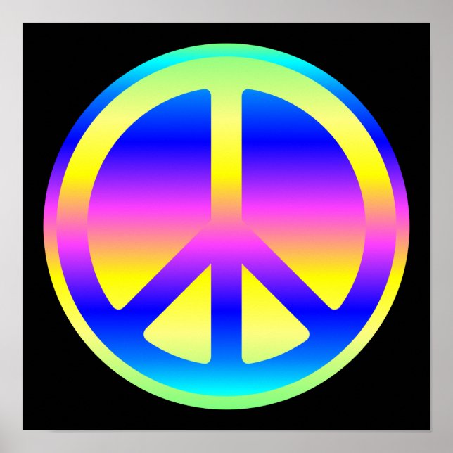 Pink Rainbow Peace Symbol Poster (Vorne)