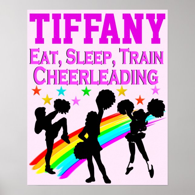 PINK RAINBOW PERSONALISIERT CHEERLEADPOSTER POSTER (Vorne)