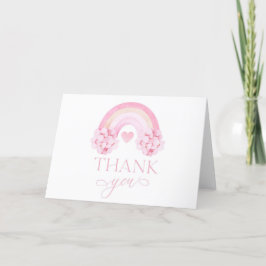 Pink Rainbow Valentines Danke Karte