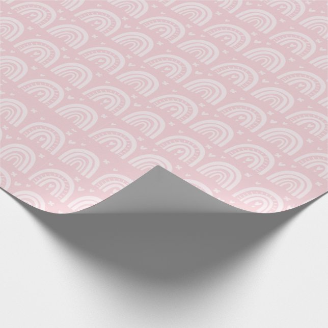 Pink Rainbows Girly Niedliche Hübsch Baby Dusche Geschenkpapier (Ecke)