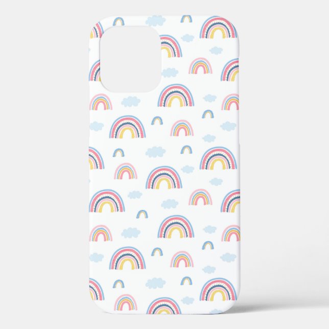 Pink Rainbows Wolken Boho Design Case-Mate iPhone Hülle (Rückseite)
