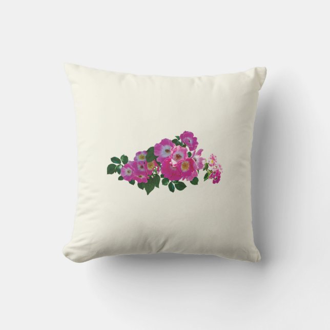 Pink Rambler Rose Kissen (Vorderseite)