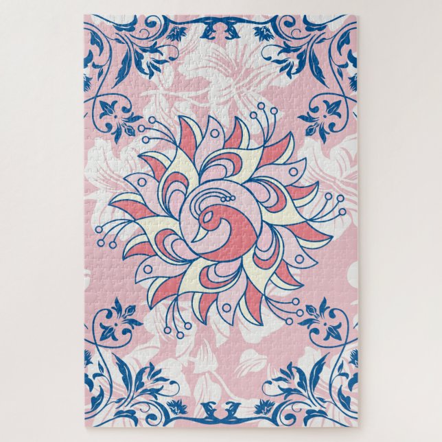 Pink Rangoli Blumenwerk (Vertikal)