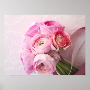 Pink ranunculus Bouquet-Plakat Poster
