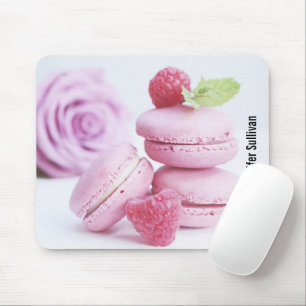 Pink Raspberry Macarons Foto Mousepad
