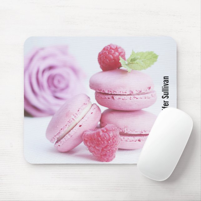Pink Raspberry Macarons Foto Mousepad (Mit Mouse)
