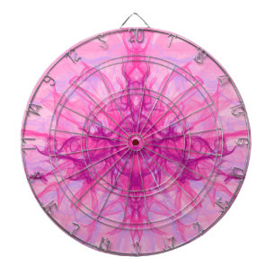 PINK RAUCHE - Modernes und abstraktes Fraktal Kuns Dartscheibe