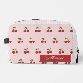 Pink Re Cherry Gingham Pattern Simple Fruit Waschbeutel