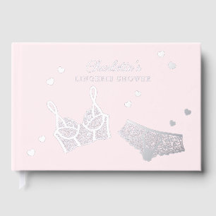 Pink Real Foil Lingerie Dusche Brautparty Name Gästebuch